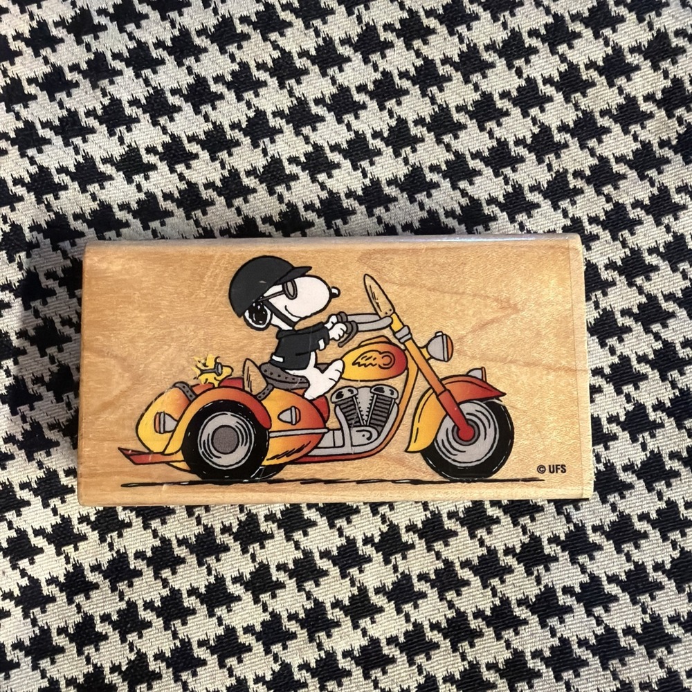 Snoopy  Woodstock Motorcycle Chopper Rubber Stamp Ir1037 Stampabilities Peanuts